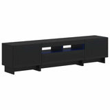 5 Piece LED TV Cabinet Black Engineered Wood 3416415