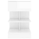 808660 Bedside Cabinet High Gloss White 40x35x65 cm Engineered Wood