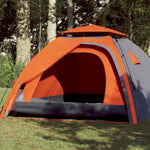 ZNTS Camping Tent Dome 4-Person Grey and Orange Quick Release 4004244