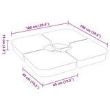 4 Piece Parasol Base Set for Cross Stand Parasol 100 kg PP 847445