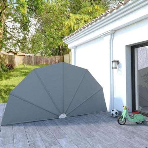Collapsible Terrace Side Awning Grey 200 cm 44576