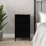 Bedside Cabinet Black 40x35x70 cm Engineered Wood 819669