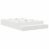 Storage Bed Frame with Drawer White 135 cm Engineered Wood 3335701