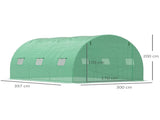 Walk-in Polytunnel Greenhouse, Outdoor Garden Tunnel Greenhouse Tent with Zipped Roll-Up Door and 6 T3398P317788