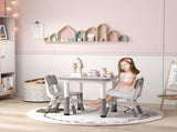 Height Adjustable Toddler Table and Chair Set, 3 Pcs Children Activity Table w/ 2 Chairs, for T3398P347725