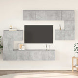 8 Piece TV Cabinet Set Concrete Grey Engineered Wood 3079143
