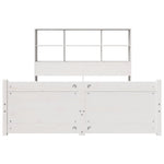 ZNTS Bookcase Bed without Mattress White 120x200cm Solid Wood Pine 3322470