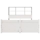 ZNTS Bookcase Bed without Mattress White 120x200cm Solid Wood Pine 3322470