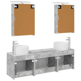 Bathroom Cabinet Set 5 pcs Concrete Grey Engineered Wood 3406514