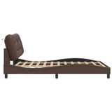 Bed Frame with LED without Mattress "Hvar" Brown 140x190 cm 3213929