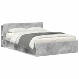 Headboard Cabinet with Storage Concrete Grey Engineered Wood 8001222