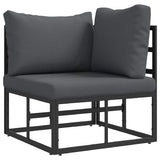 Garden Sofa Set with Cushion 5 pcs Black Aluminium 3378858