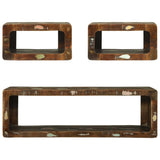 TV Cabinet Set with Shelf 3 pcs Multicolour Solid Reclaim wood 4104540