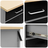 Work Cabinet with Drawer 7 pcs Black Engineered Wood and Steel 3321436