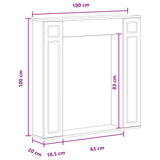 Fireplace Surround Black 100 x 20 x 100 cm Engineered Wood 8006616