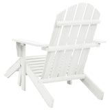 Garden Chair with Ottoman Wood White 40859
