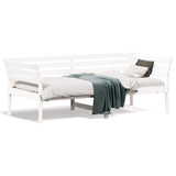 Day Bed without Mattress White 75x190 cm Small Single Solid Wood Pine 842883