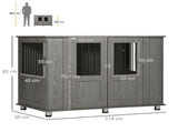 Dog Crate Table for Medium and Large Dogs with Magnetic Door for Indoor Use, 114 x 60 x 82 cm, Grey T3398P349620