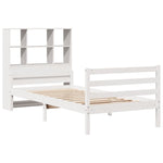 ZNTS Bookcase Bed without Mattress White 100x200 cm Solid Wood Pine 3322234