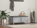 Hall Bench with Cushion with Door Concrete Grey 80 x 38 x 46 cm 891531