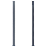 Fence Posts 2 pcs Dark Grey 185 cm Aluminium 148986
