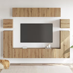ZNTS TV Cabinet 8 pcs Brown 30.5 x 30 x 90 cm Engineered wood 3393389