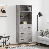 Highboard Grey Sonoma 69,5x34x180 cm Engineered Wood 3189379