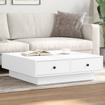 ZNTS Coffee Table White 90x90x28 cm Engineered Wood 848087