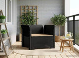 1-Seater Armchair with Cushion Rattan Look PP Anthracite 8011854