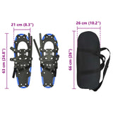 3 in 1 Snowshoes Blue and Black 63 x 21 cm Aluminum and HDPE 42021426