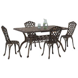 Garden Dining Set 5 pcs Bronze Aluminium 3334668