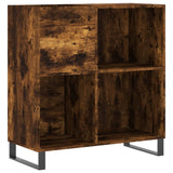 Record Cabinet Smoked Oak 84.5x38x89 cm Engineered Wood 831785