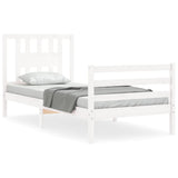Bed Frame without Mattress White 90x200 cm Solid Wood 3194557