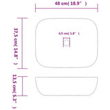 Countertop Basin Grey Rectangular 48x37,5x13,5 cm Ceramic 155096
