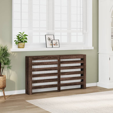 ZNTS Radiator Cover Brown Oak 149x20x82 cm Engineered Wood 852705