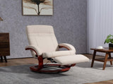 135&deg Manual Reclining Swivel Chair, with Footrest - Beige T3398P344786