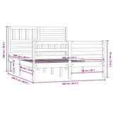 Bed Frame without Mattress White Solid Wood 160x200 cm 3101099