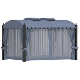 Gazebo with Curtains 3x4 m Anthracite Steel 48056