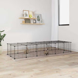 28-Panel Pet Cage with Door Black 35x35 cm Steel 3114059