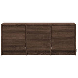 TV Cabinet with LED Brown Oak 97x34x40 cm Engineered Wood 852242
