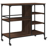 Kitchen Trolley Brown Oak 100x45x89.5 cm Engineered Wood 842385
