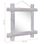 Log Mirror White 70x70 cm Solid Reclaimed Wood 283932