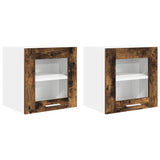 Hanging Cabinet with Storage 2 pcs Smoked Oak 40 x 31 x 40 cm 884203