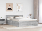 Bed Frame Grey Sonoma 150 x 200 cm Engineered Wood 3408569