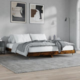 Bed Frame without Mattress Smoked Oak 120x200 cm Engineered Wood 832154