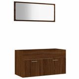 ZNTS 2 Piece Bathroom Furniture Set Brown Oak Engineered Wood 826625