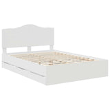 Bed Frame with Drawer White 150 x 200 cm Engineer Wood 3413401