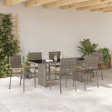 Garden Dining Set 7 pcs Grey Poly Rattan 3365425