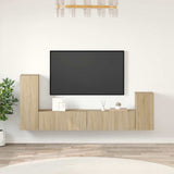4 Piece TV Cabinet Set Sonoma Oak Engineered Wood 3114624
