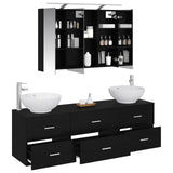 Bathroom Furniture Set 4 pcs Black Oak 3406936
